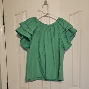 NWT Entro Jade Ruffle Sleeve Blouse